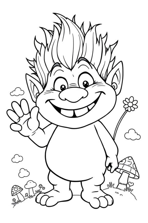 Friendly Troll Coloring Sheet