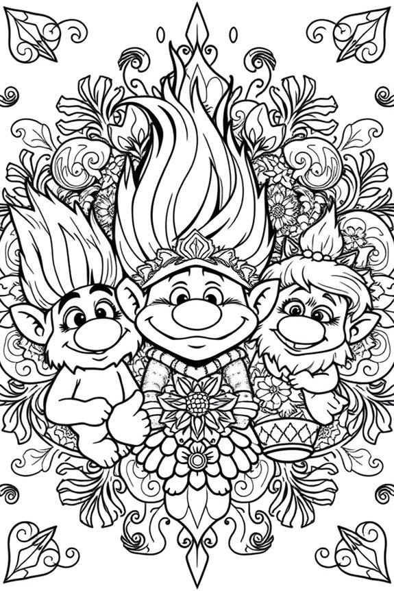 Troll Mandala Coloring Sheet
