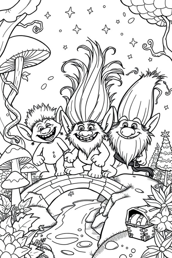 Troll Adventure Coloring Sheet