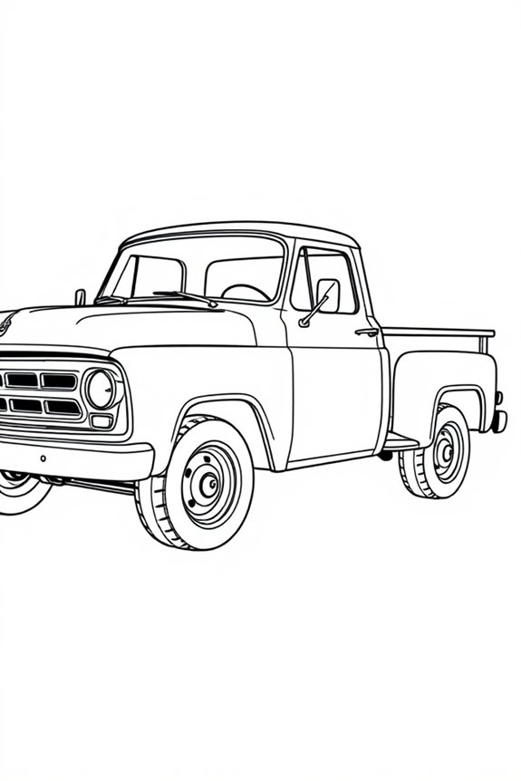 Classic Pickup Truck Coloring Sheet