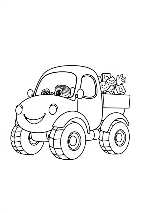Cute Baby Truck Coloring Sheet
