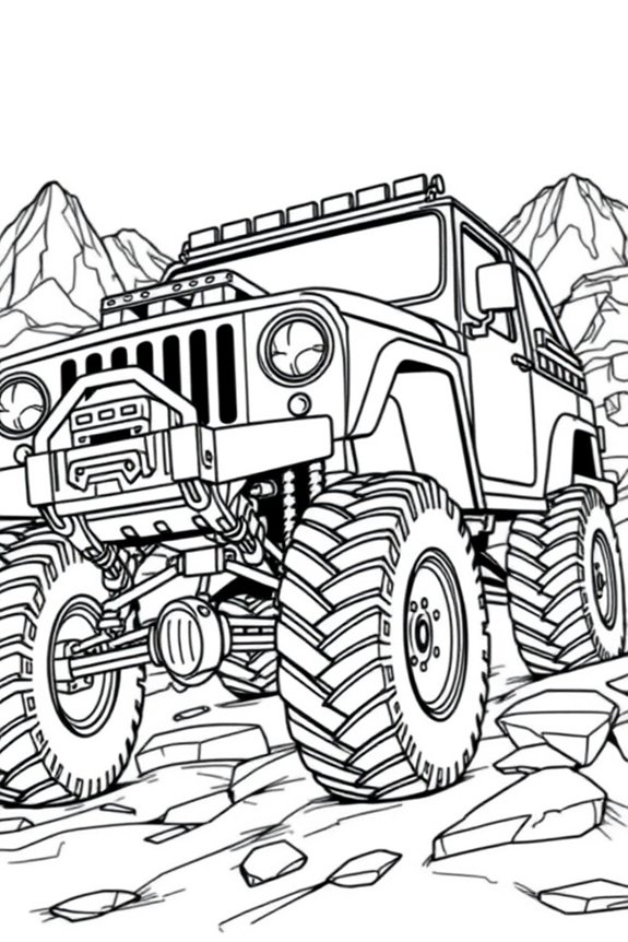 Rugged Off-Road Truck Coloring Sheet