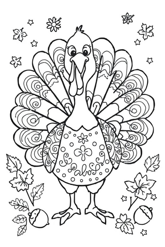 Decorative Turkey Coloring Sheet