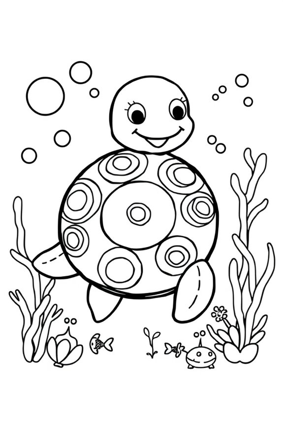 Playful Turtle Coloring Sheet