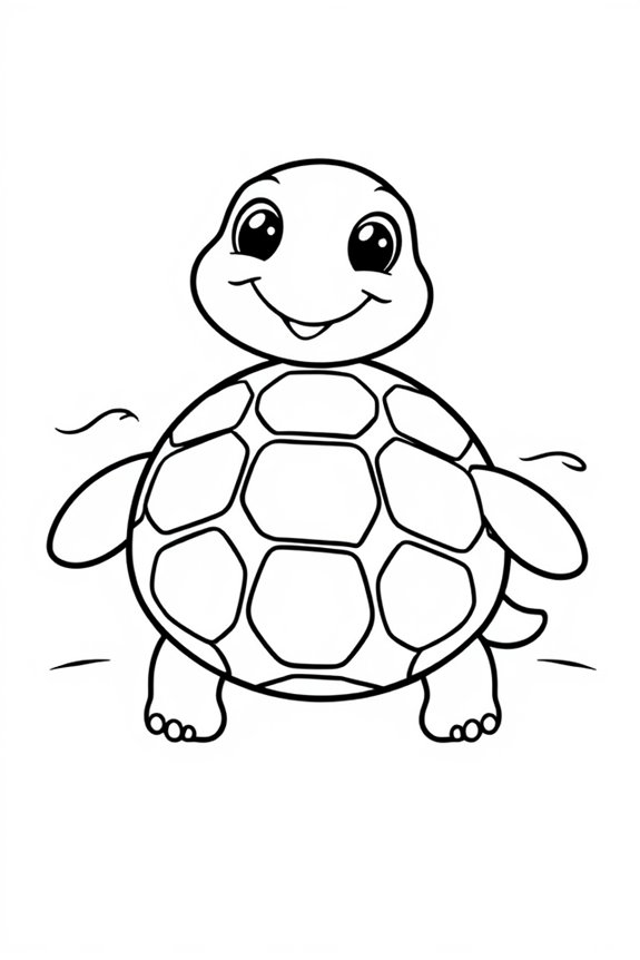 Cartoon Turtle Coloring Sheet