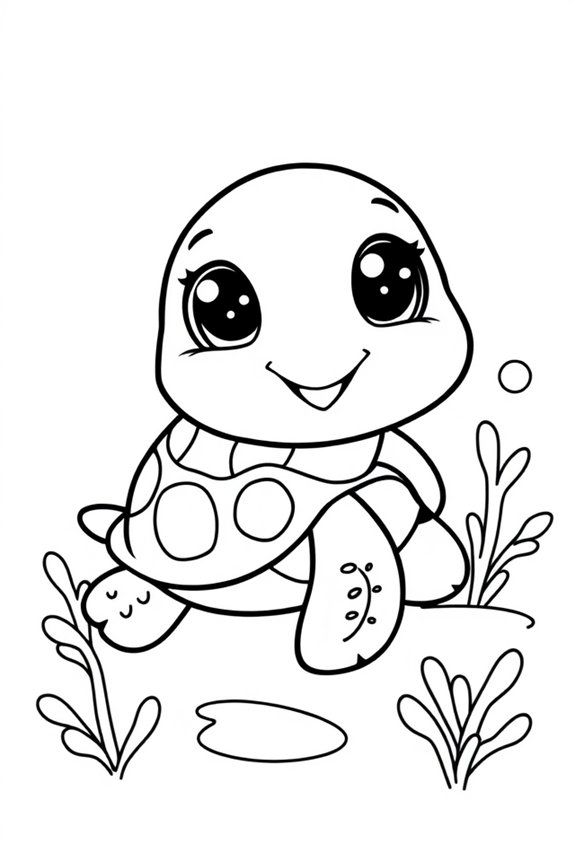 Cute Baby Turtle Coloring Sheet