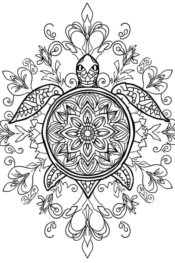 Mandala Turtle Patterns Coloring Sheet