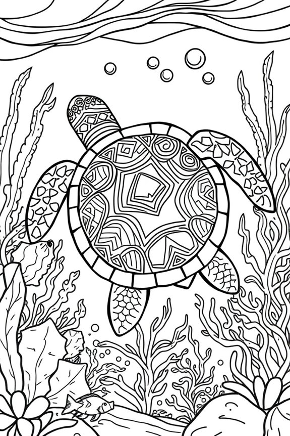 Nature Turtle Coloring Sheet