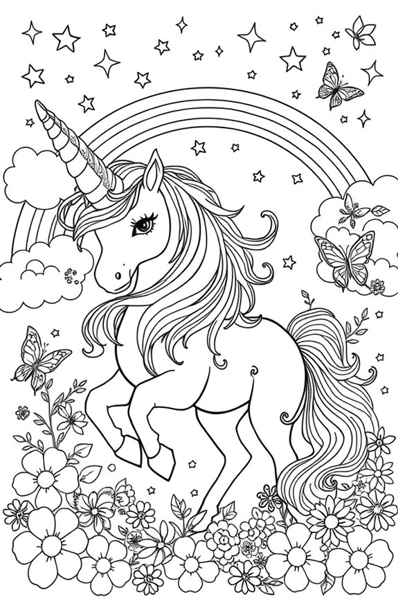 Unicorn Fantasy Coloring Sheet