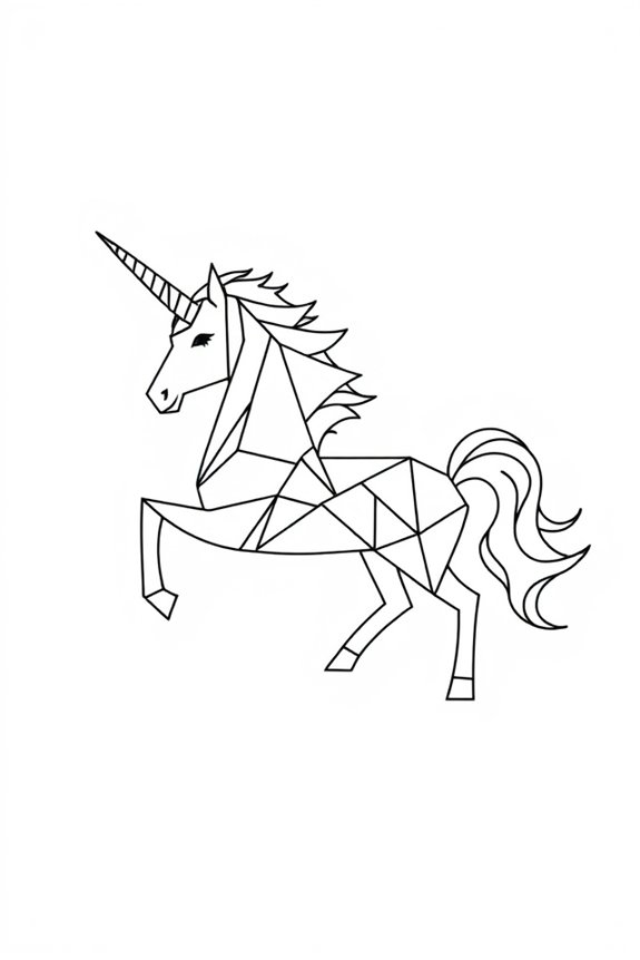 Geometric Unicorn Coloring Sheet