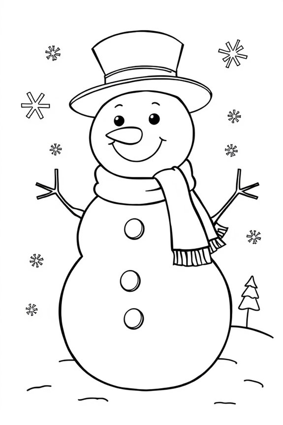 Snowman coloring sheet