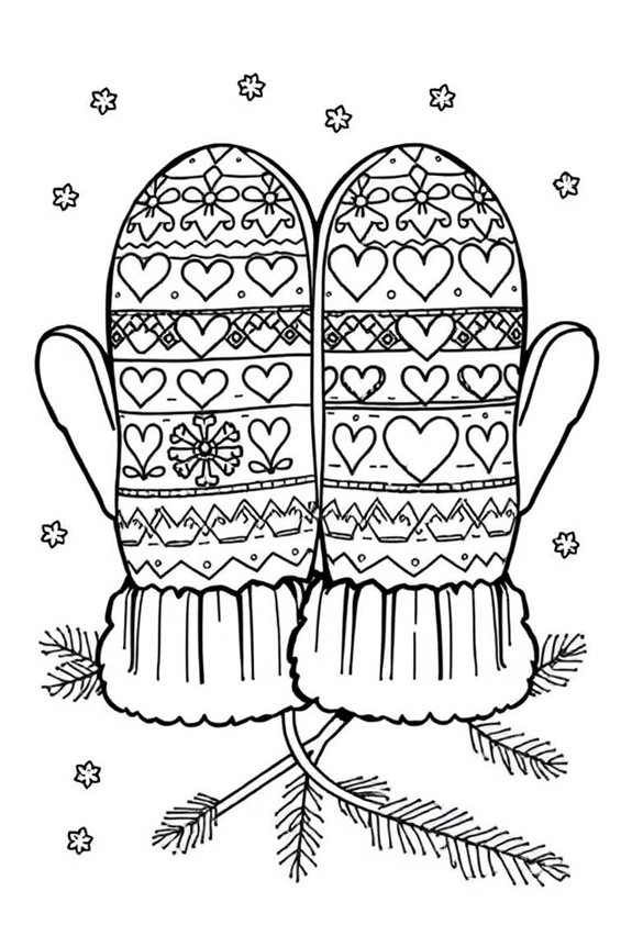 Cozy Mittens coloring sheet