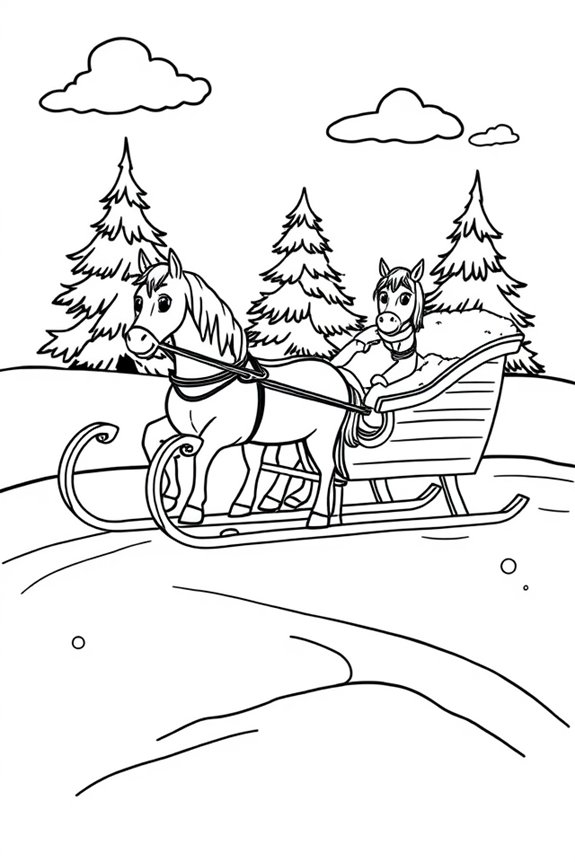 Easy Sleigh Ride coloring sheet