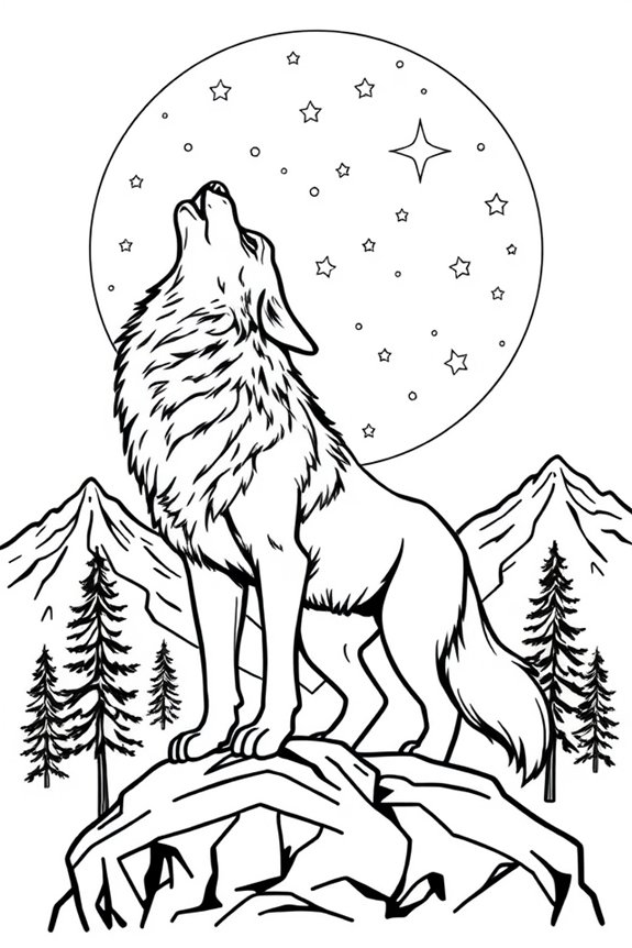 Howling Wolf Coloring Sheet