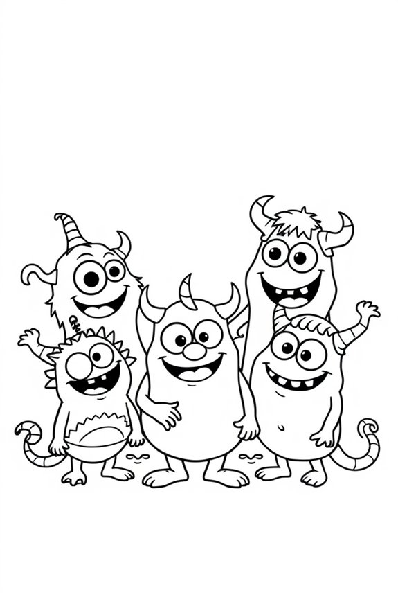 Rainbow Friends Simple Line Art Coloring Sheet