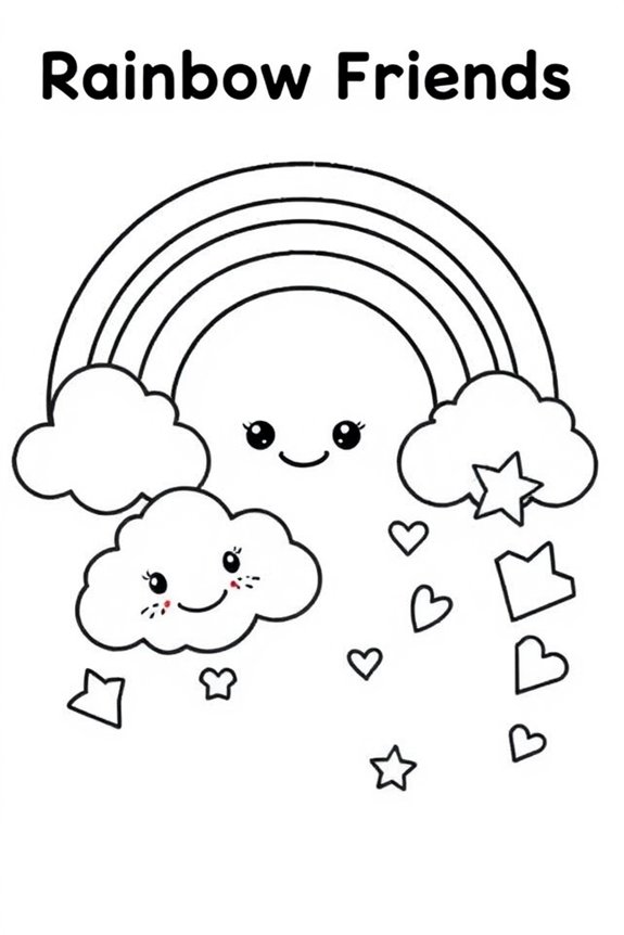 Rainbow Friends Easy Shapes Coloring Sheet