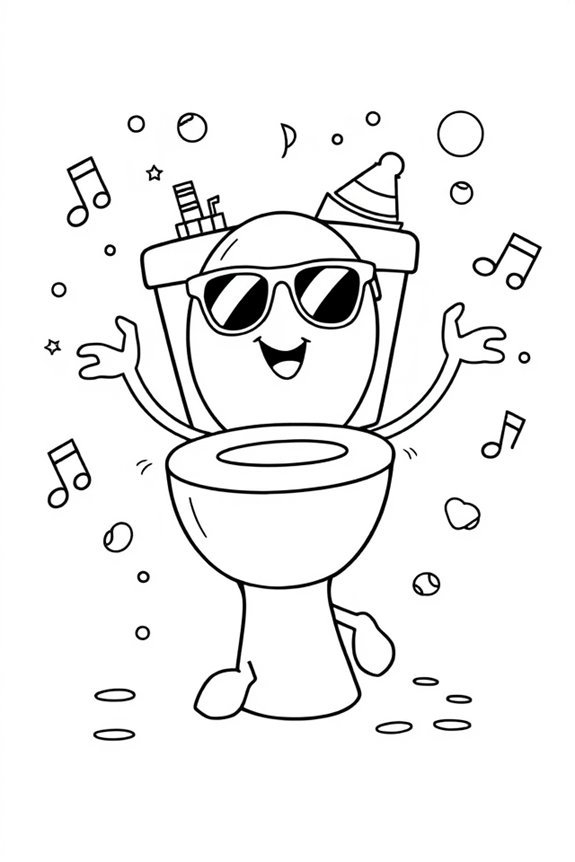Skibidi Toilet Fun Characters Coloring Sheet