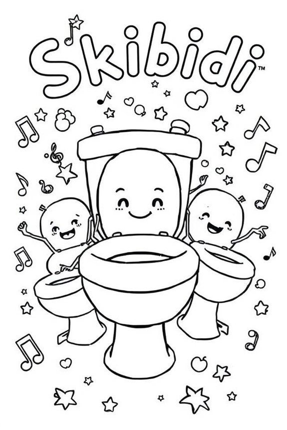 Skibidi Toilet Patterned Coloring Sheet
