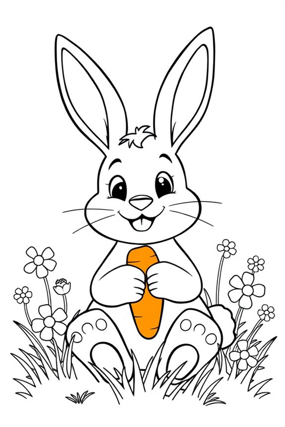 Happy Bunny Coloring Sheet