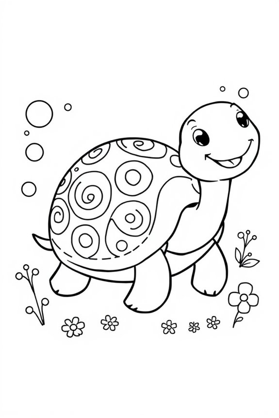 Joyful Turtle Coloring Sheet