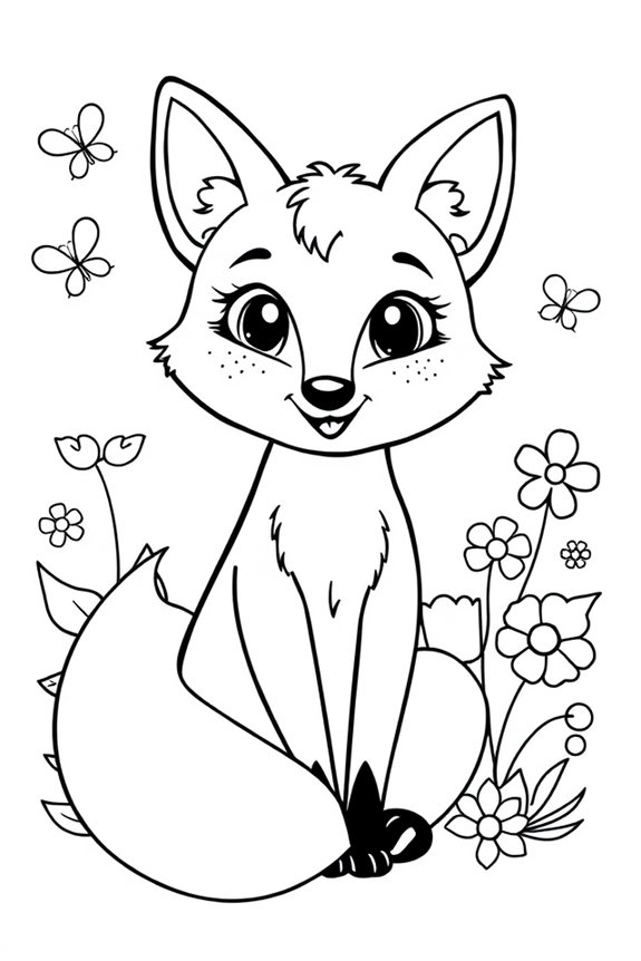 Cheerful Fox Coloring Sheet