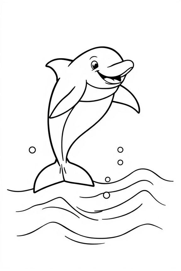 Smiling Dolphin Coloring Sheet