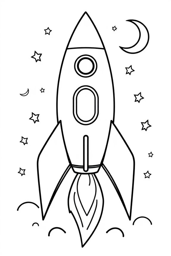 Rocket Ship Coloring Sheet