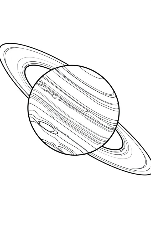 Saturn with Rings Coloring Sheet