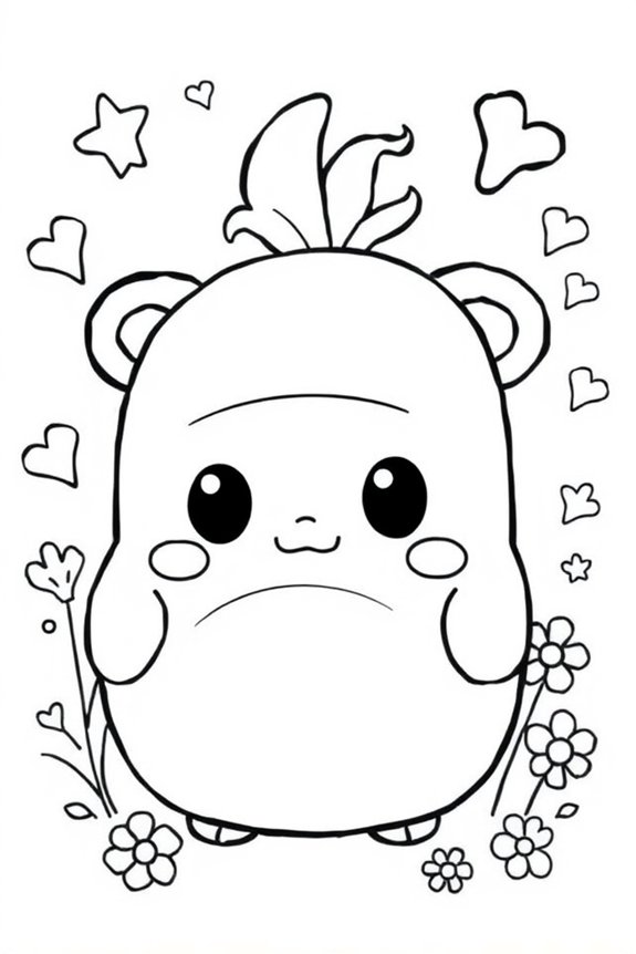 Squishmallow Line Art Coloring Sheet