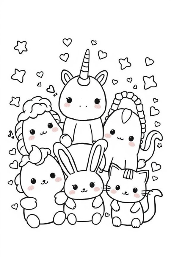 Fun Squishmallow Friends Coloring Sheet