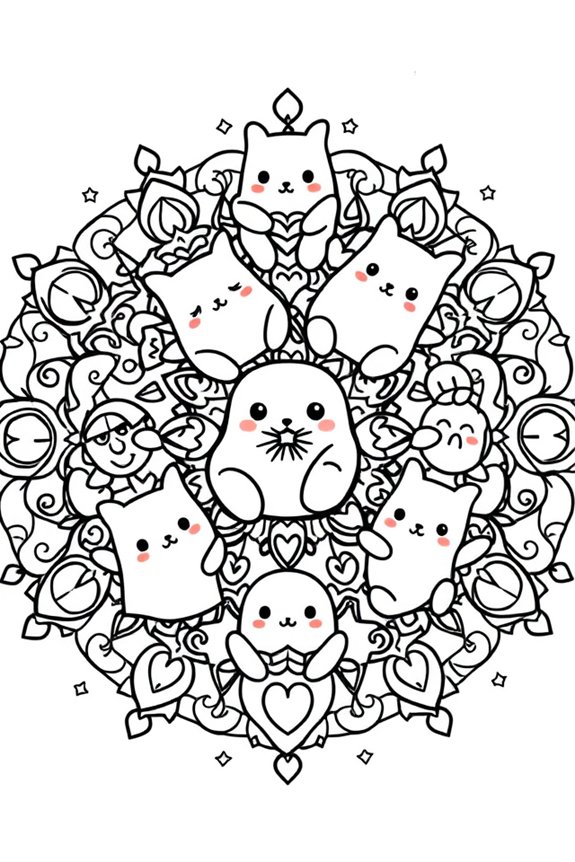 Squishmallow Mandala Coloring Sheet