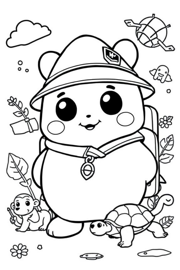 Adventurous Squishmallow Coloring Sheet