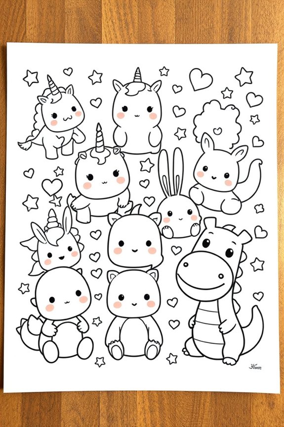 Squishmallow Pattern Coloring Sheet
