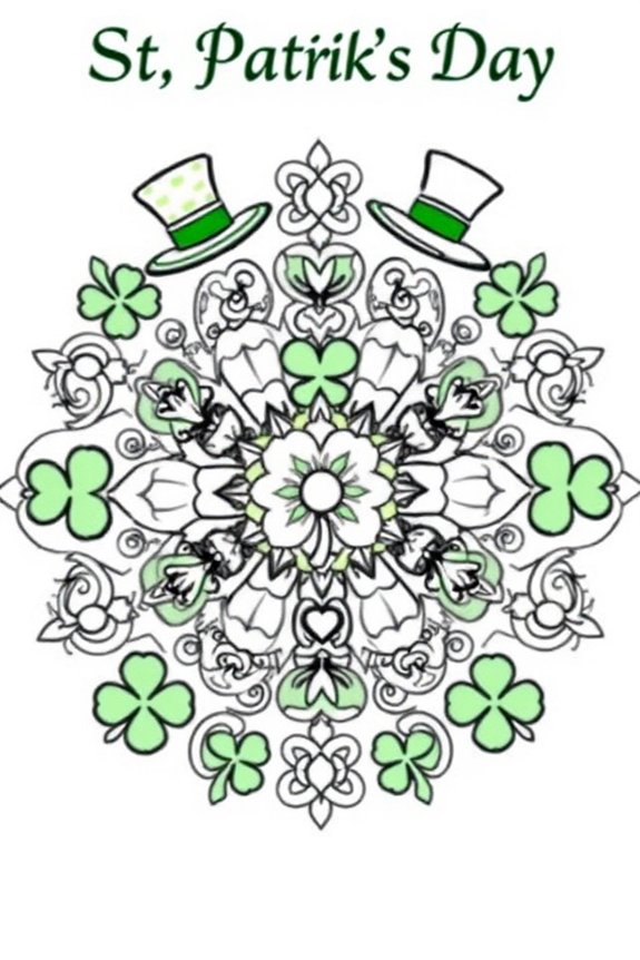 St. Patrick's Day Mandala Coloring Sheet