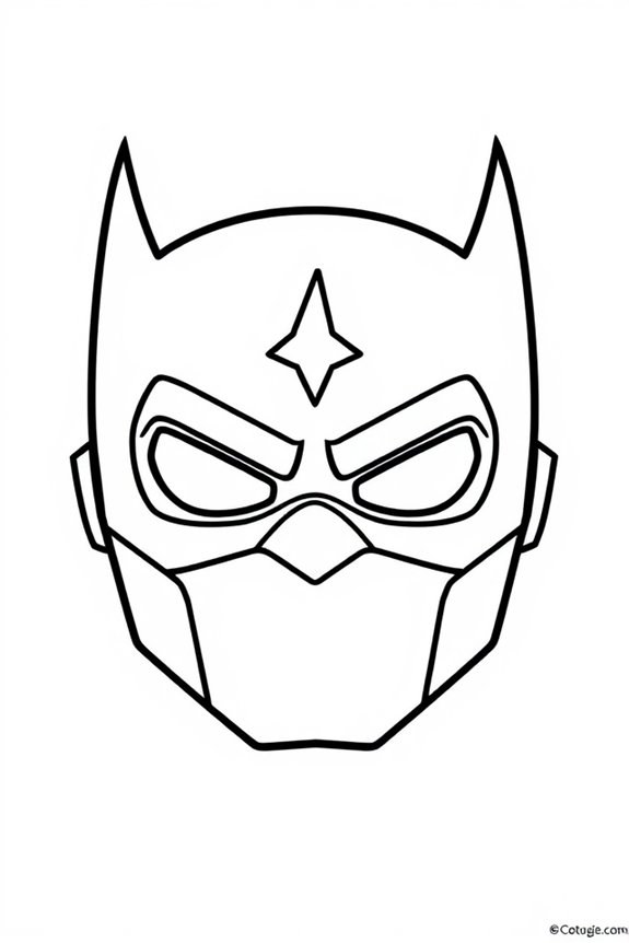 Simple Superhero Mask Coloring Sheet