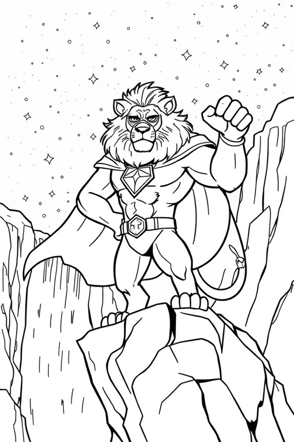Heroic Animal Superhero Coloring Sheet