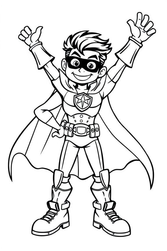 Silly Superhero Pose Coloring Sheet