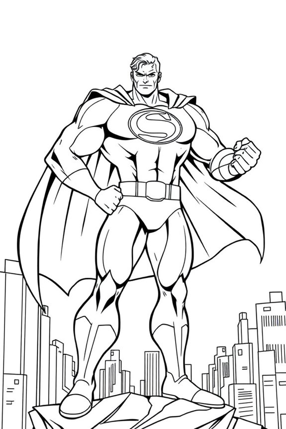 Classic Comic Book Superhero Coloring Sheet