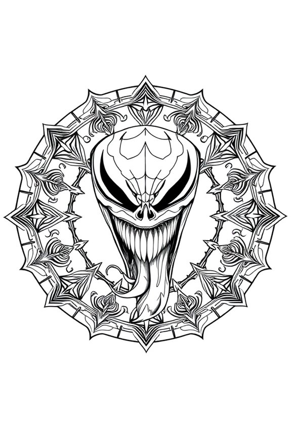 Venom Mandala Coloring Sheet