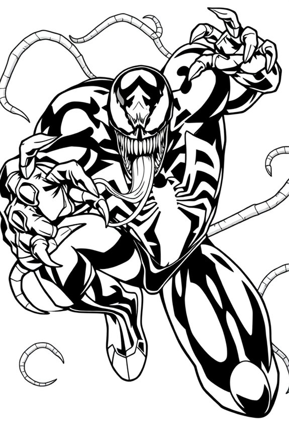 Venom in Action Coloring Sheet