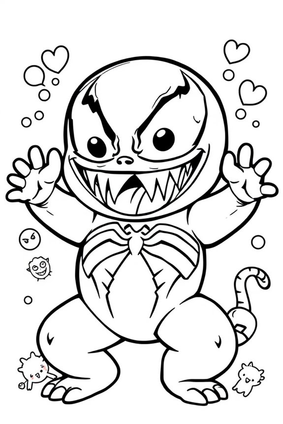 Cute Venom Coloring Sheet