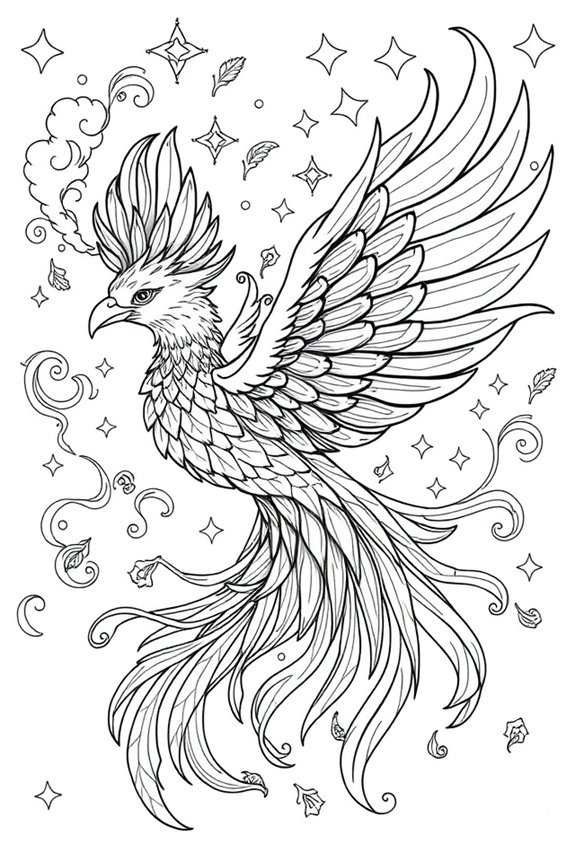 Fantasy Bird Coloring Sheet