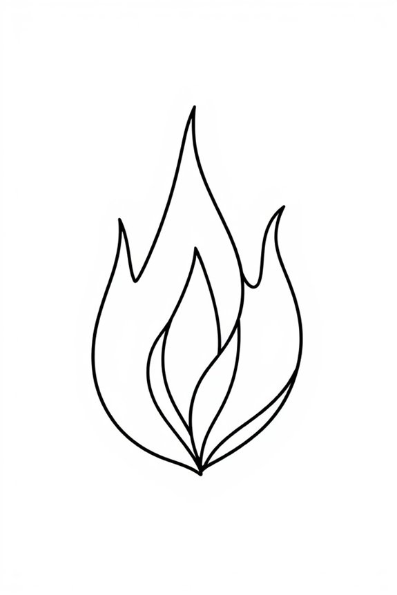 Simple Flame Coloring Sheet