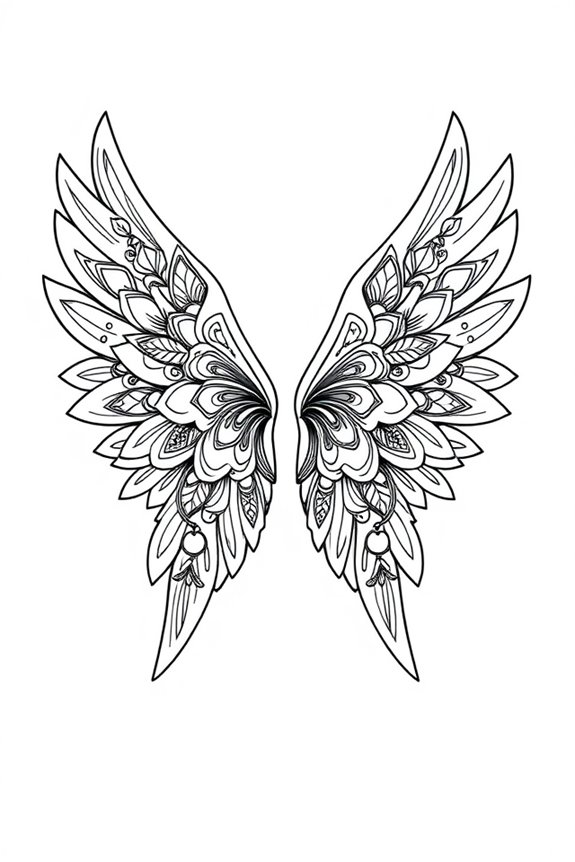Mandala Wings Coloring Sheet