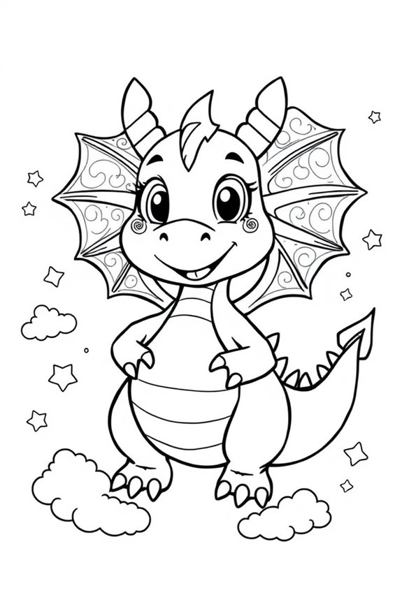 Cartoon Dragon Coloring Sheet
