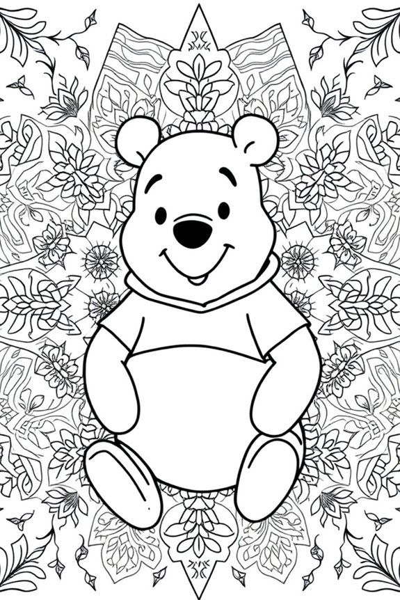 Winnie the Pooh Mandala Coloring Sheet