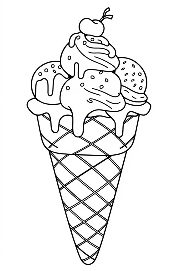 Ice Cream Cone Coloring Sheet