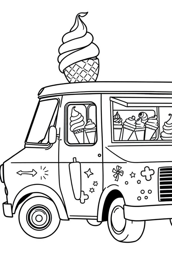 Ice Cream Truck Coloring Sheet