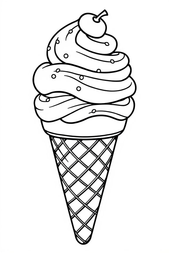 Swirly Ice Cream Coloring Sheet