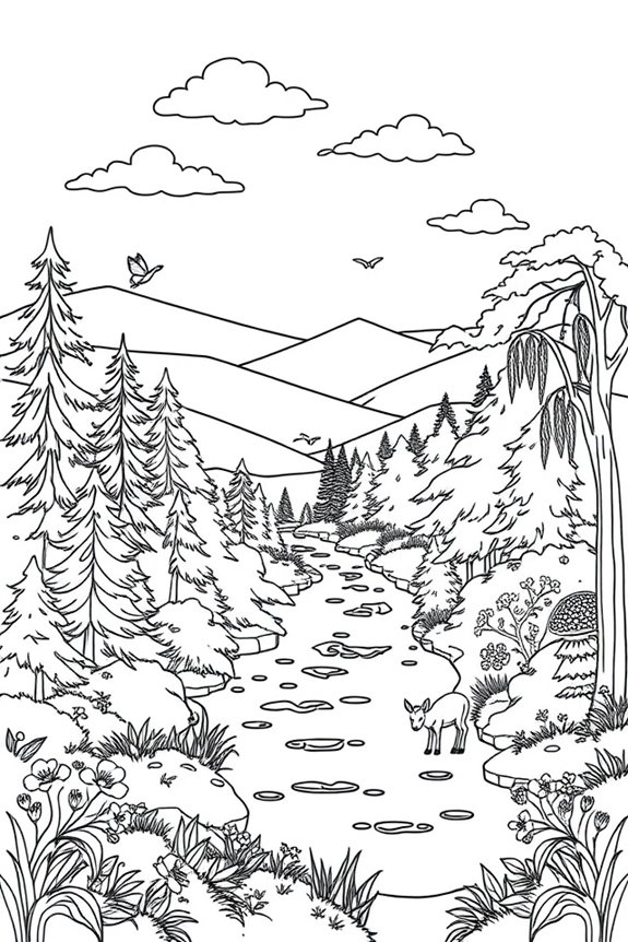 Bobbie Goods Nature Scene Coloring Sheet